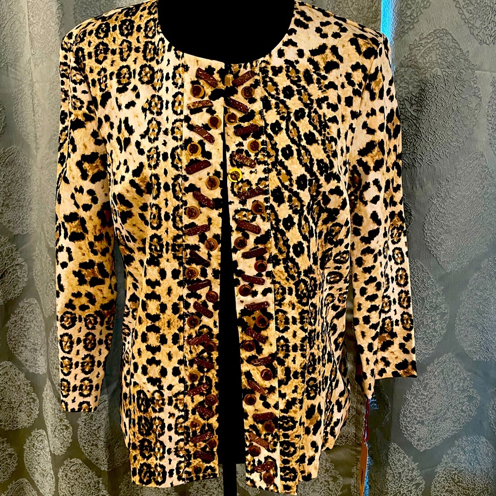 Cheetah print brand new suit jacket with tags